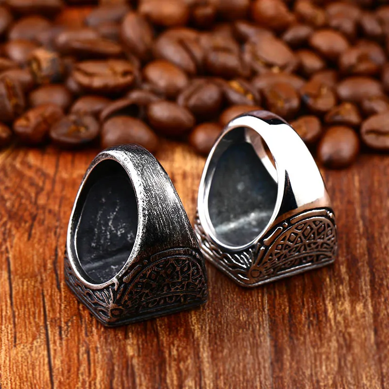 Retro Vintage Style Stainless Steel Signet Ring