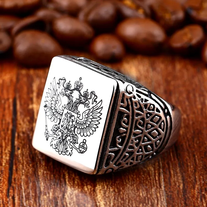 Retro Vintage Style Stainless Steel Signet Ring
