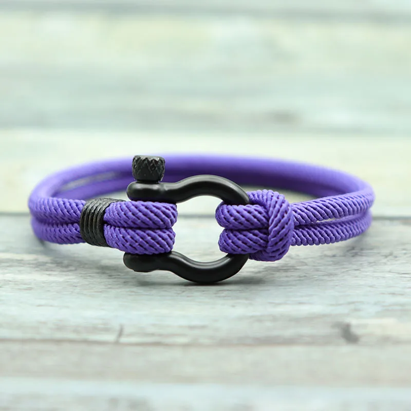 Fashion Milan Rope Bracelet Stainless Steel Horseshoe Buckle