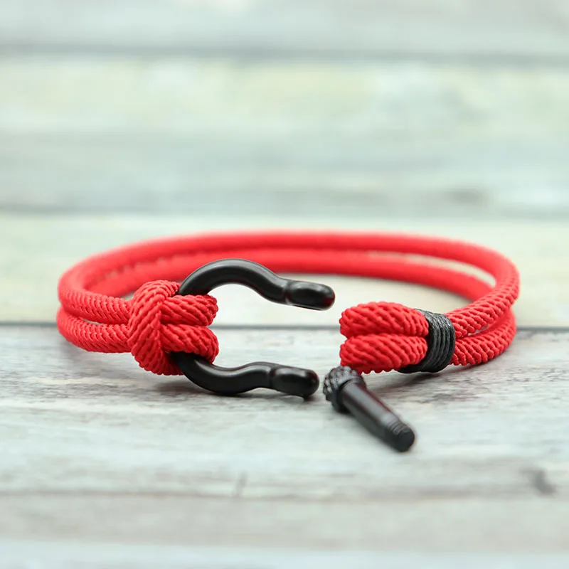 Fashion Milan Rope Bracelet Stainless Steel Horseshoe Buckle
