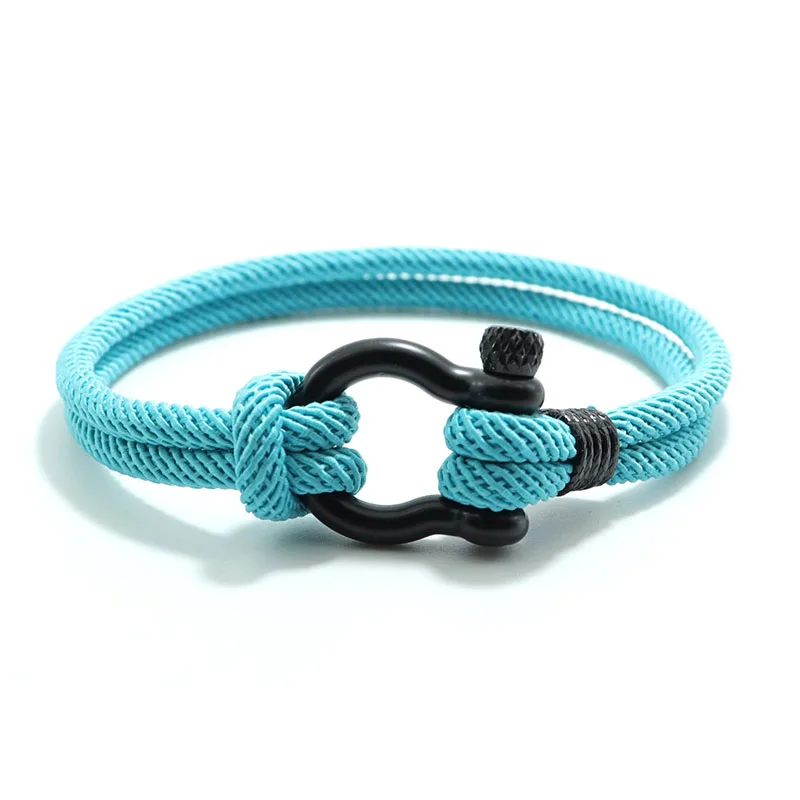 Fashion Milan Rope Bracelet Stainless Steel Horseshoe Buckle