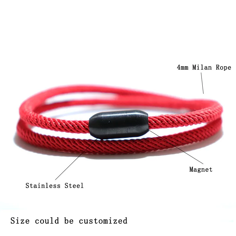 Mens Fashion Rope Bracelet with Magnet Clasp
