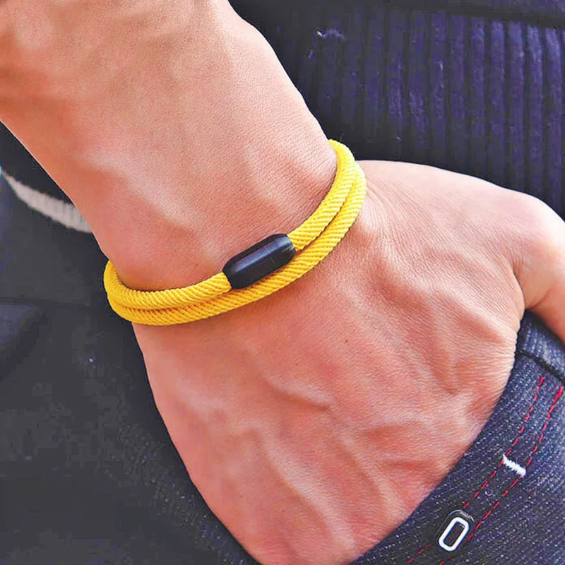 Mens Fashion Rope Bracelet with Magnet Clasp