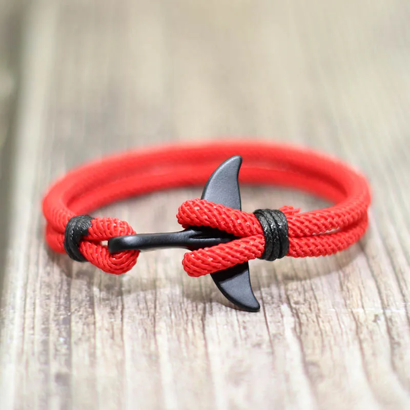 Marine Bracelet with Steel Whale Dolphin Tail Hook Clasp