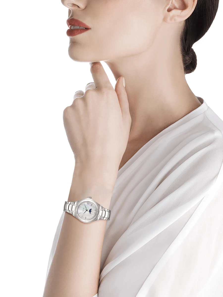Moon Phase Watch Womens Swiss Ronda Movement