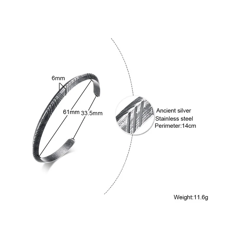 Retro Tone Cuff Bracelets for Men Women