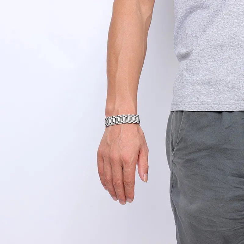 Gold/Silver Color Link Stainless Steel Chunky Chain Bracelet