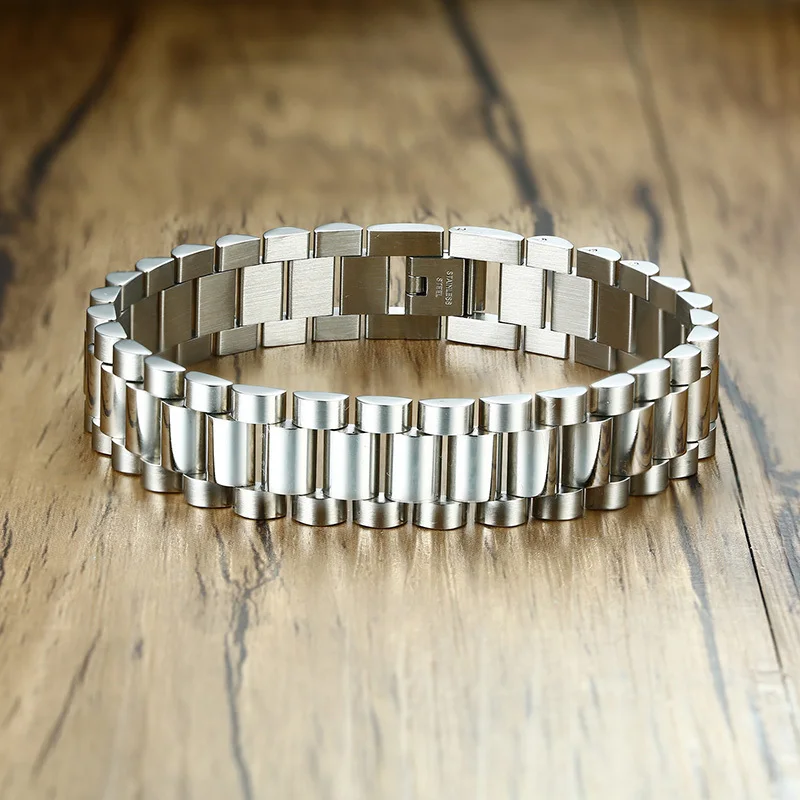 Gold/Silver Color Link Stainless Steel Chunky Chain Bracelet