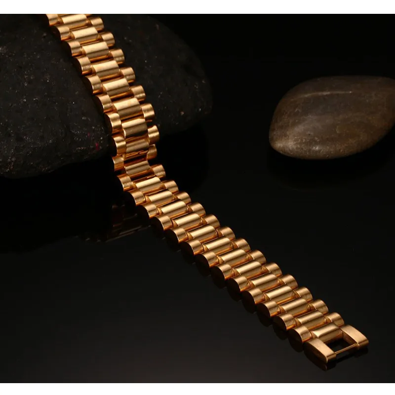Gold/Silver Color Link Stainless Steel Chunky Chain Bracelet