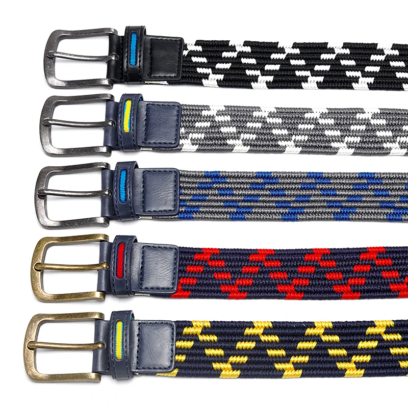 Stretch Belts for Men Golf Woven Elastic Belts
