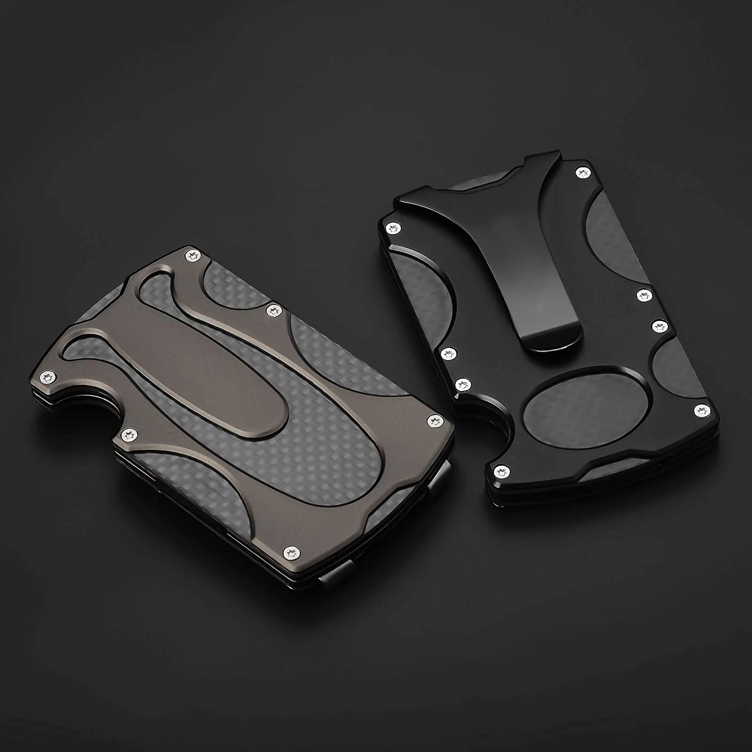 RFID Blocking Credit Card Holder Money Clip Carbon Fiber Wallet