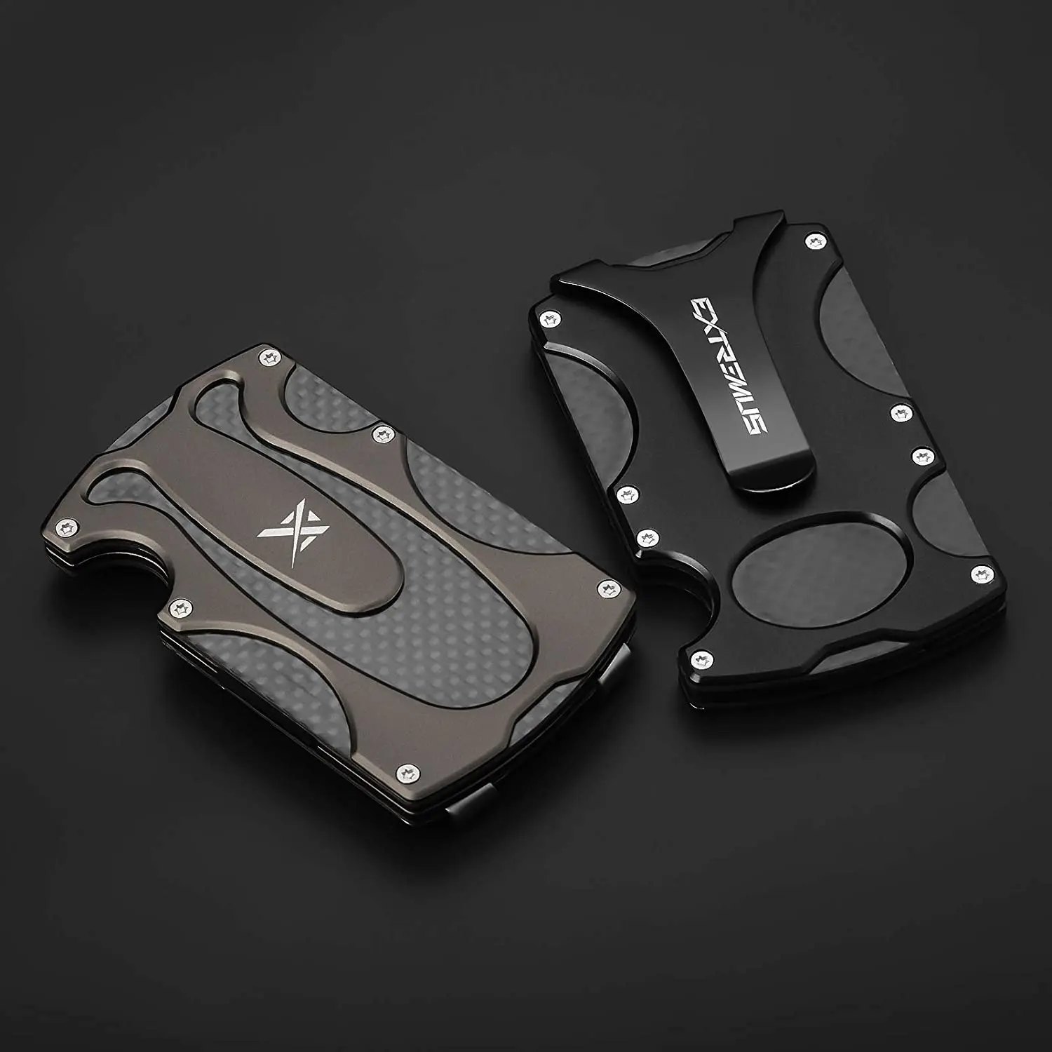 RFID Blocking Credit Card Holder Money Clip Carbon Fiber Wallet