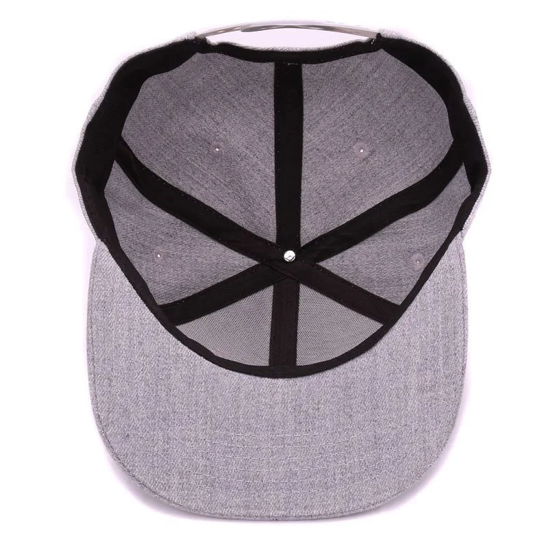 Grey Wool Snapback 3D Pierced Embroidery Hip Hop Hat