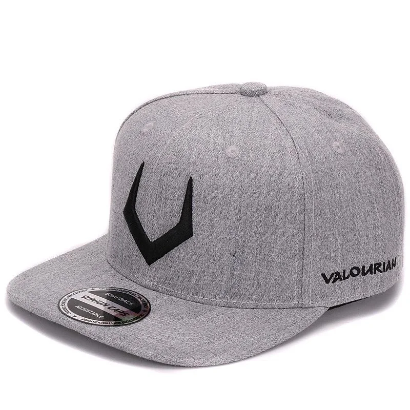 Grey Wool Snapback 3D Pierced Embroidery Hip Hop Hat