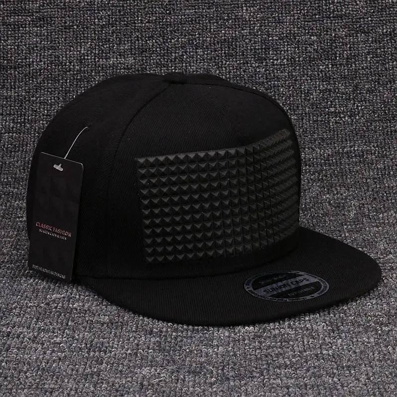 3D Snapback Cap Raised Soft Silicon Square Pyramid Flat Baseball Cap