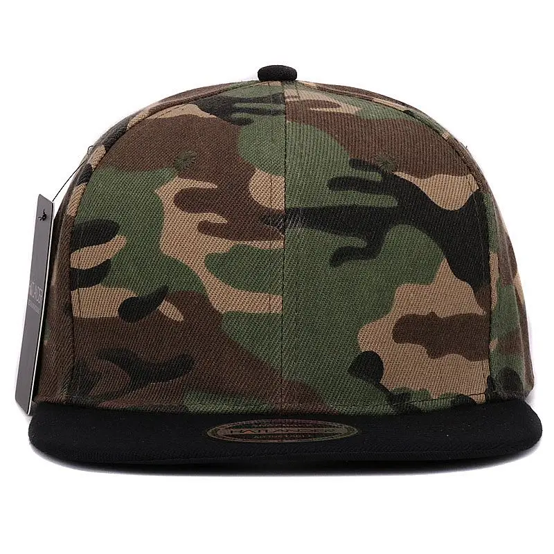 Camo Baseball Cap Camouflage Hip Hop Flat Bill Snapback Hats