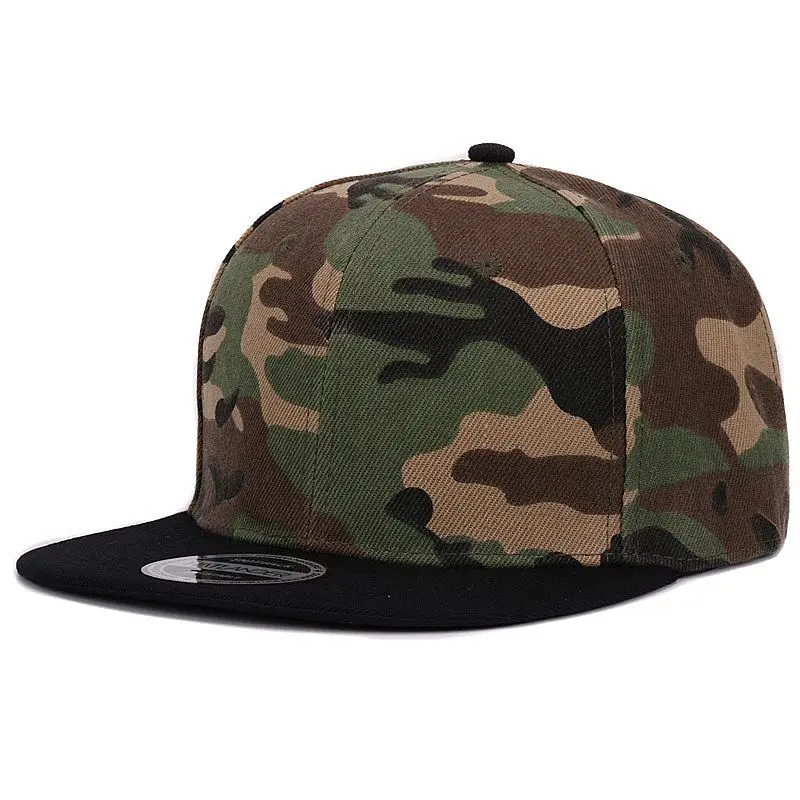 Camo Baseball Cap Camouflage Hip Hop Flat Bill Snapback Hats