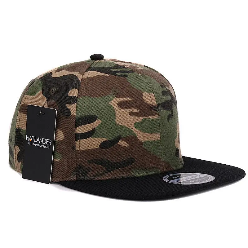 Camo Baseball Cap Camouflage Hip Hop Flat Bill Snapback Hats
