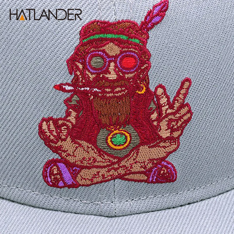 Snapback Hat Cap Hip Hop Style Flat Bill Embroidery Character Adjustable Size