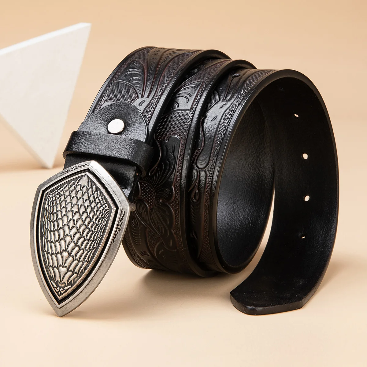 Pin Buckle Vintage DENIM Genuine Leather Belt