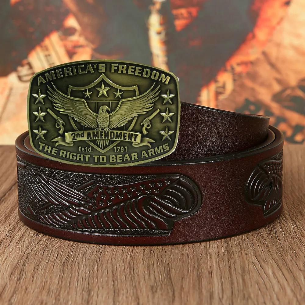 Western Belt Buckle Second Amendment
