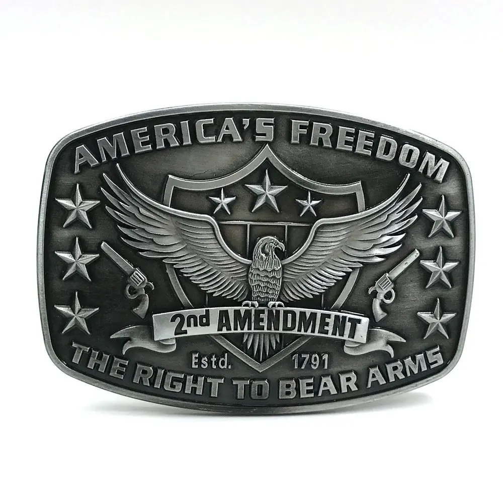Western Belt Buckle Second Amendment