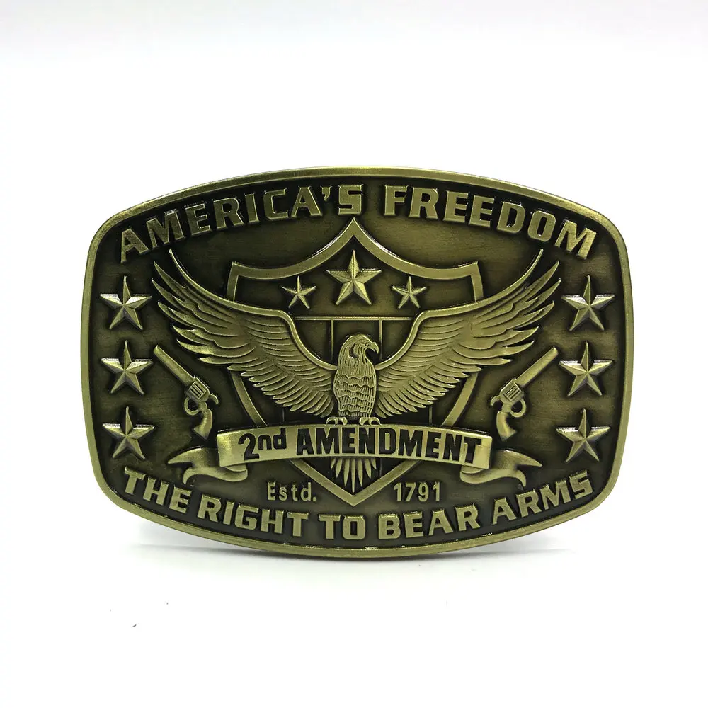 Western Belt Buckle Second Amendment