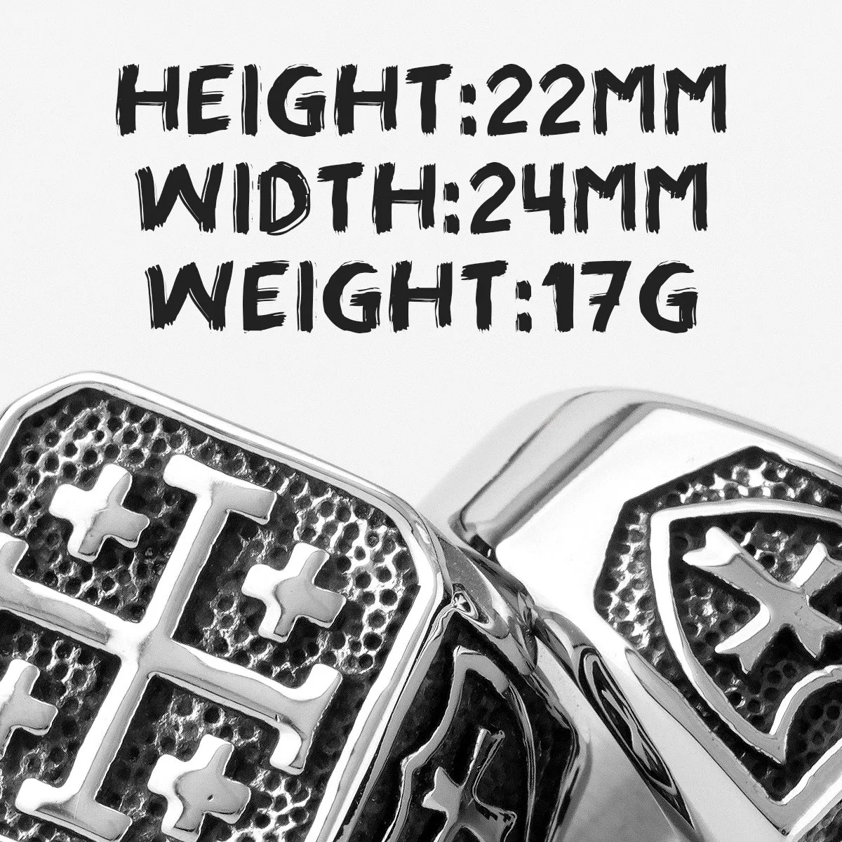 Jerusalem Cross Stainless Steel Rings Retro Style