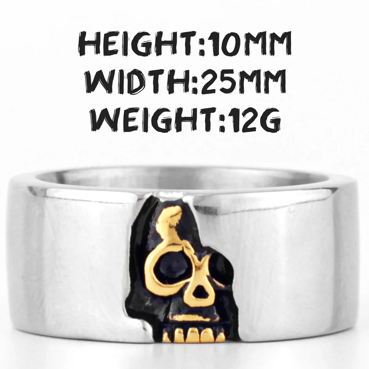 Bikers Stainless Steel Gothic Skull Ring