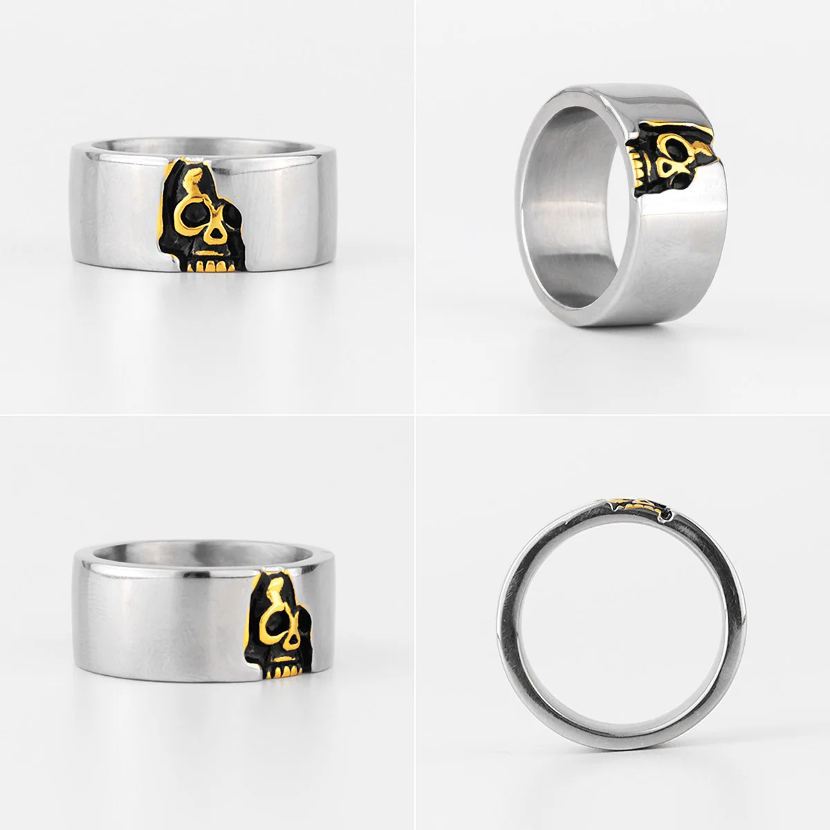 Bikers Stainless Steel Gothic Skull Ring