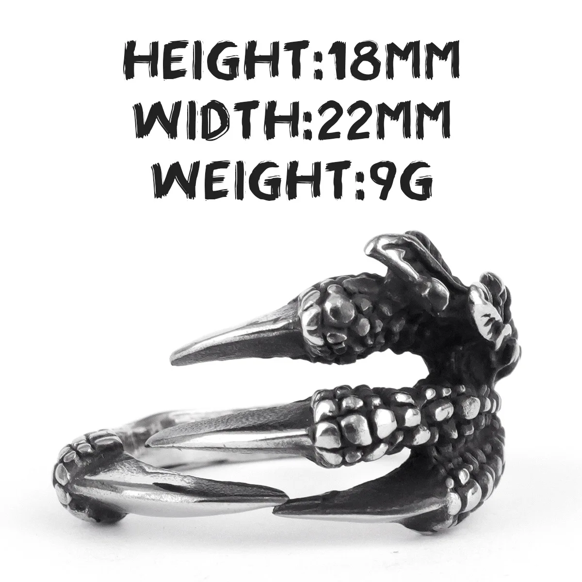 Dragon Claw Stainless Steel Ring