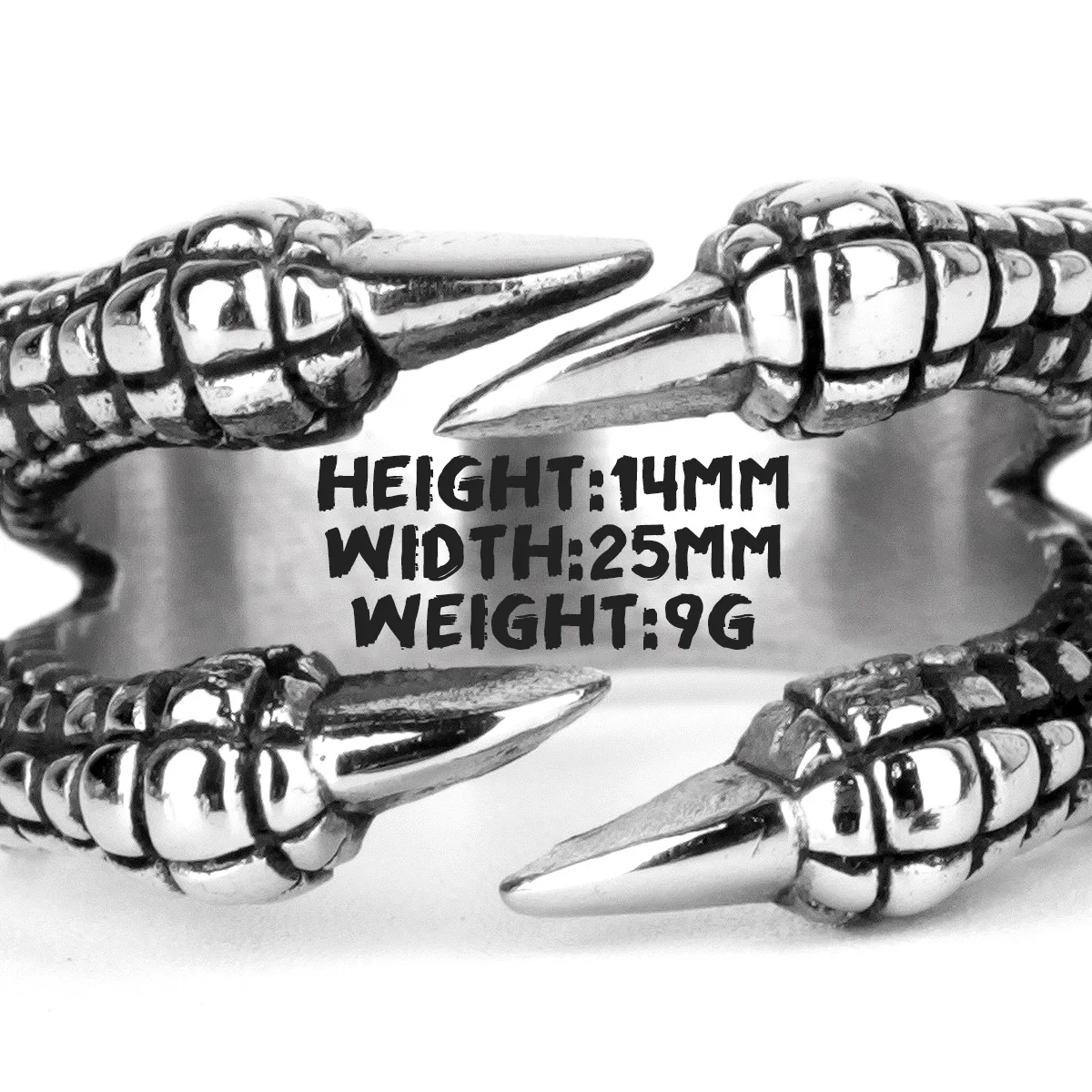 Vintage Style Dragon Claw Gothic Biker Ring