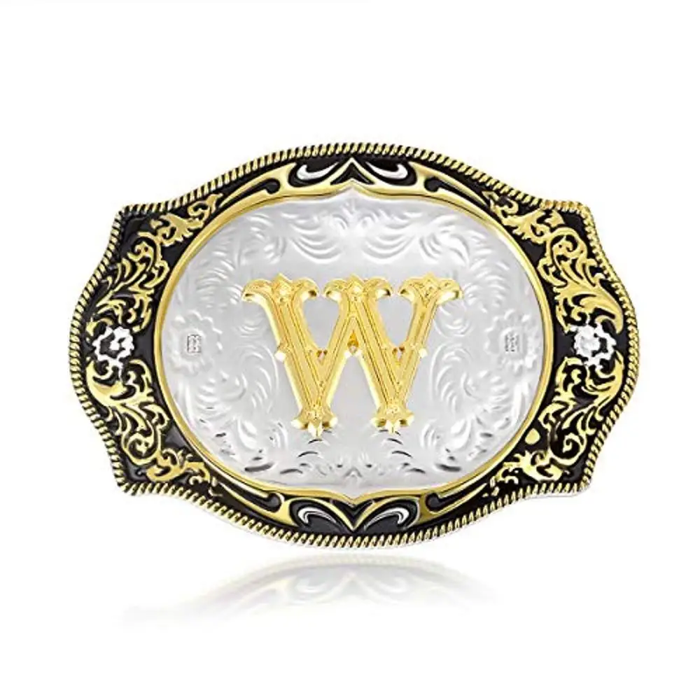 Western Belt Buckle Initial Letters ABCDMRJ To Z Cowboy