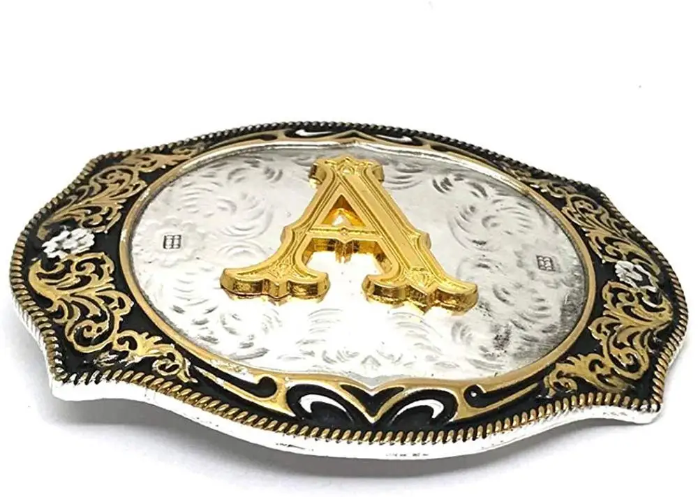 Western Belt Buckle Initial Letters ABCDMRJ To Z Cowboy