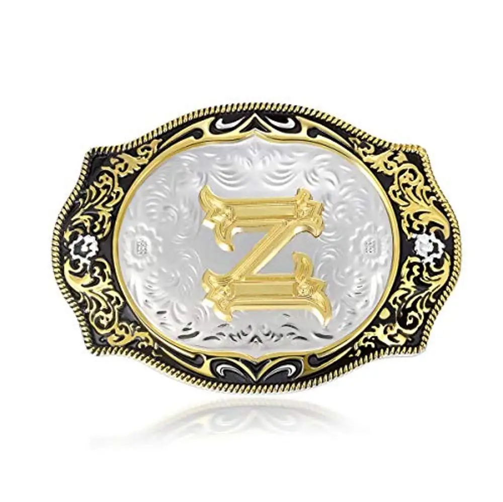 Western Belt Buckle Initial Letters ABCDMRJ To Z Cowboy