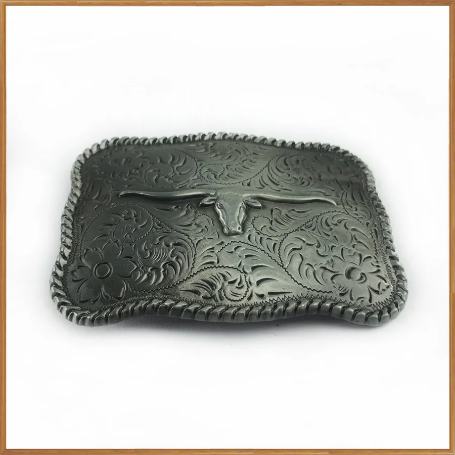 Long Horn Bull Western Cowboy Belt Buckle