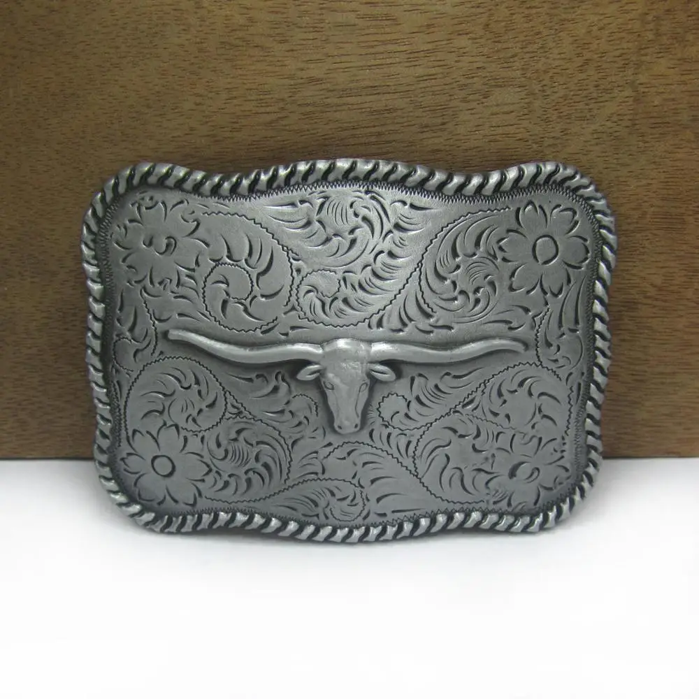 Long Horn Bull Western Cowboy Belt Buckle