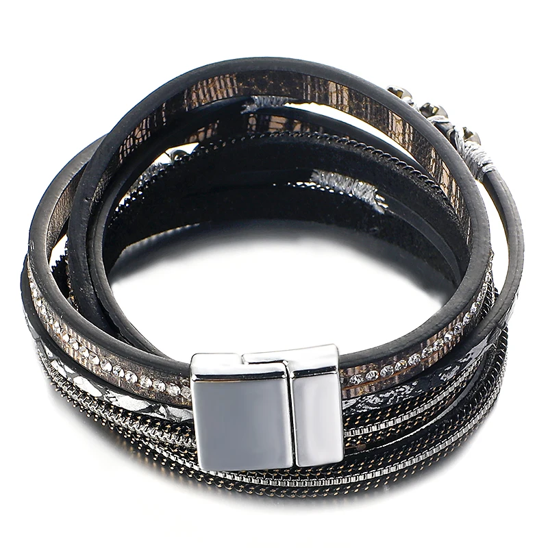 Bohemian Abalone Shell Leather Bracelet for Women