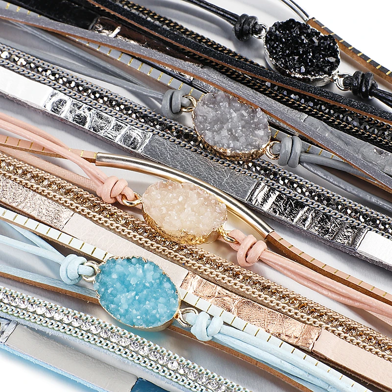 Crystal Multilayer Bohemian Wrap Bracelets