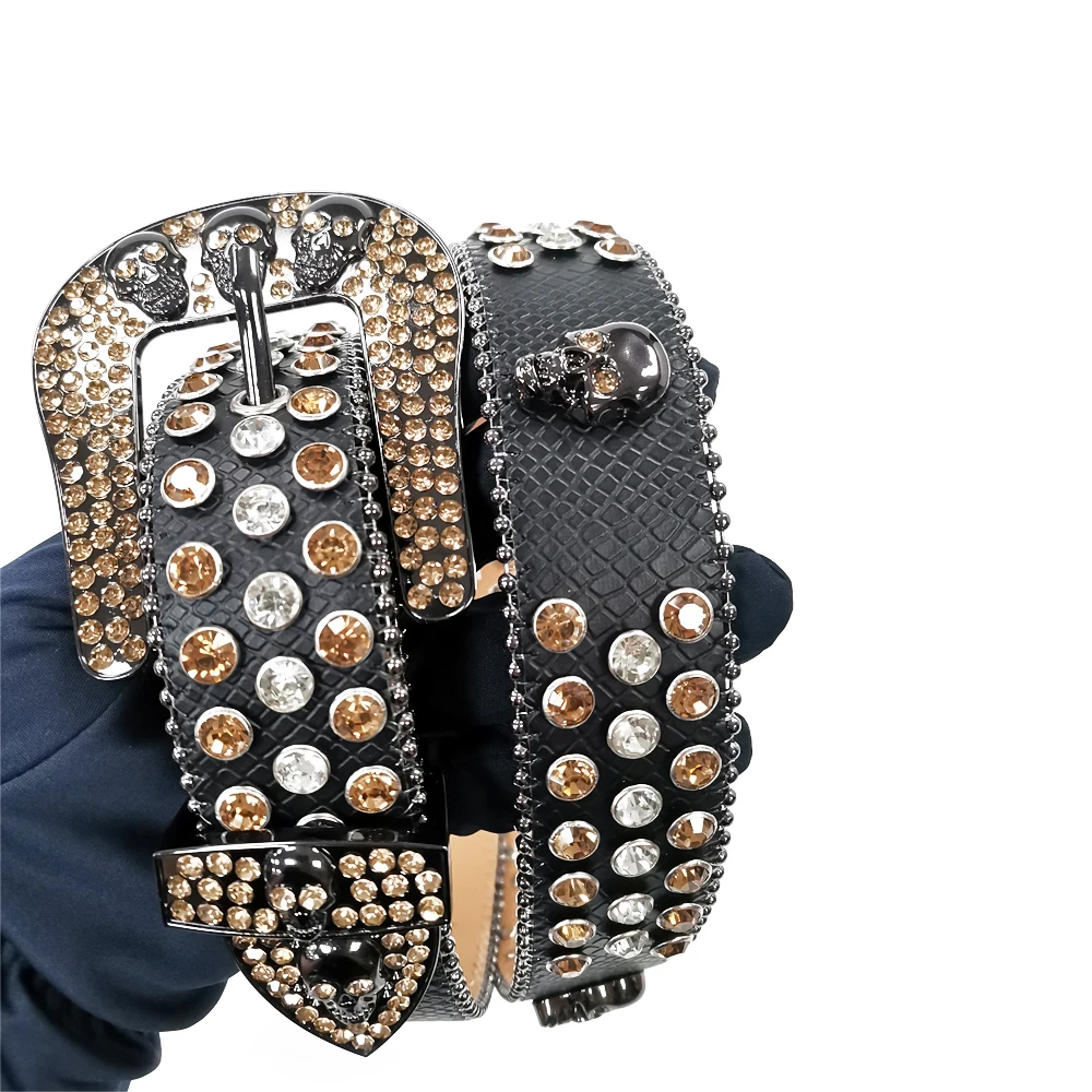 Rhinestone Belt Western Bling Studded Leather Belt