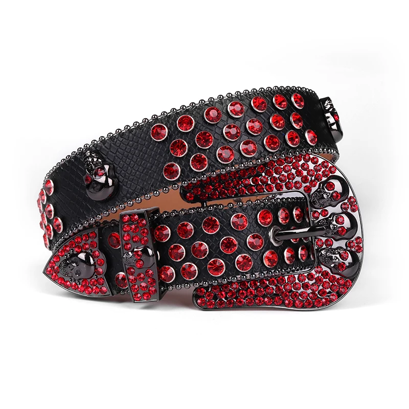 Rhinestone Belt Western Bling Studded Leather Belt