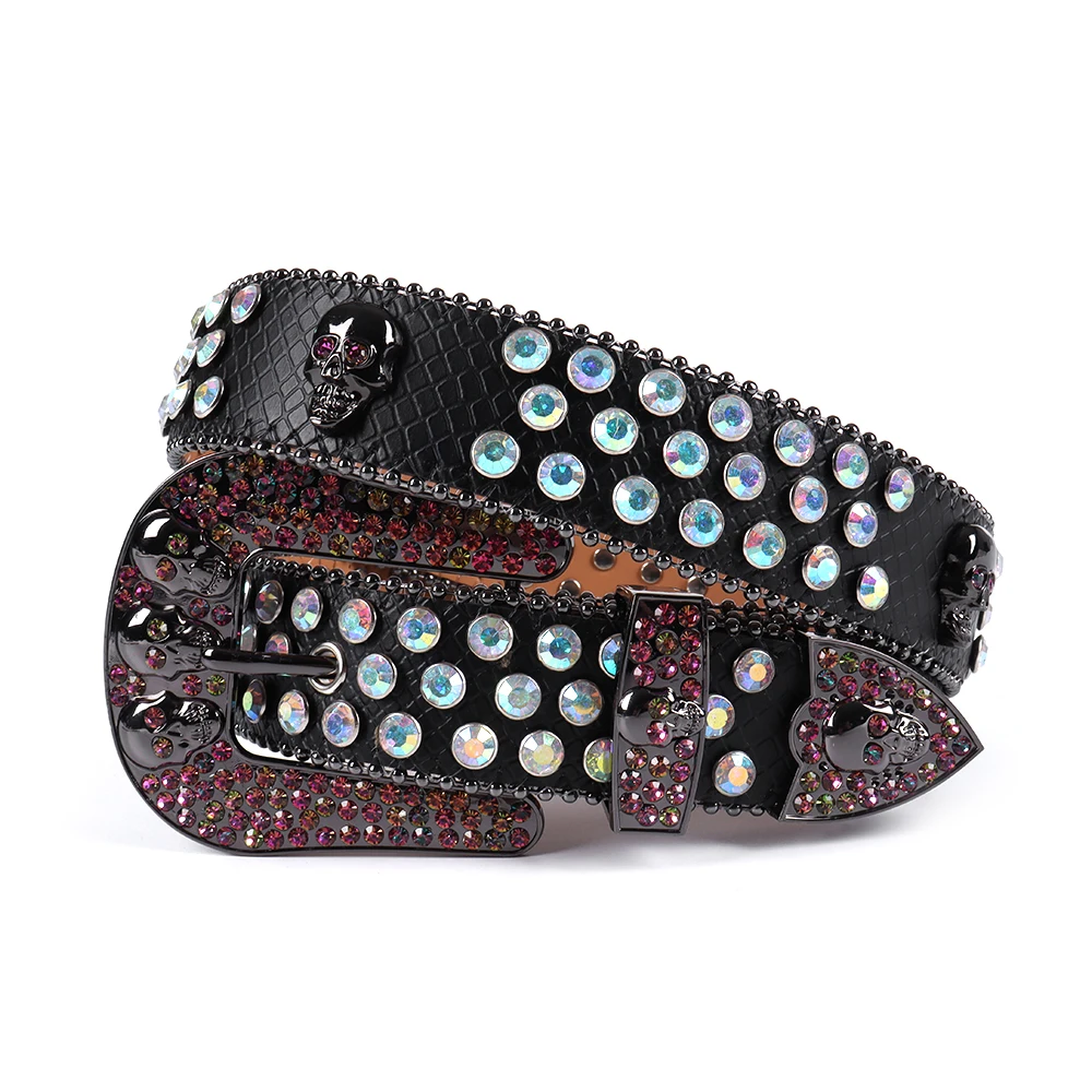 Rhinestone Belt Western Bling Studded Leather Belt