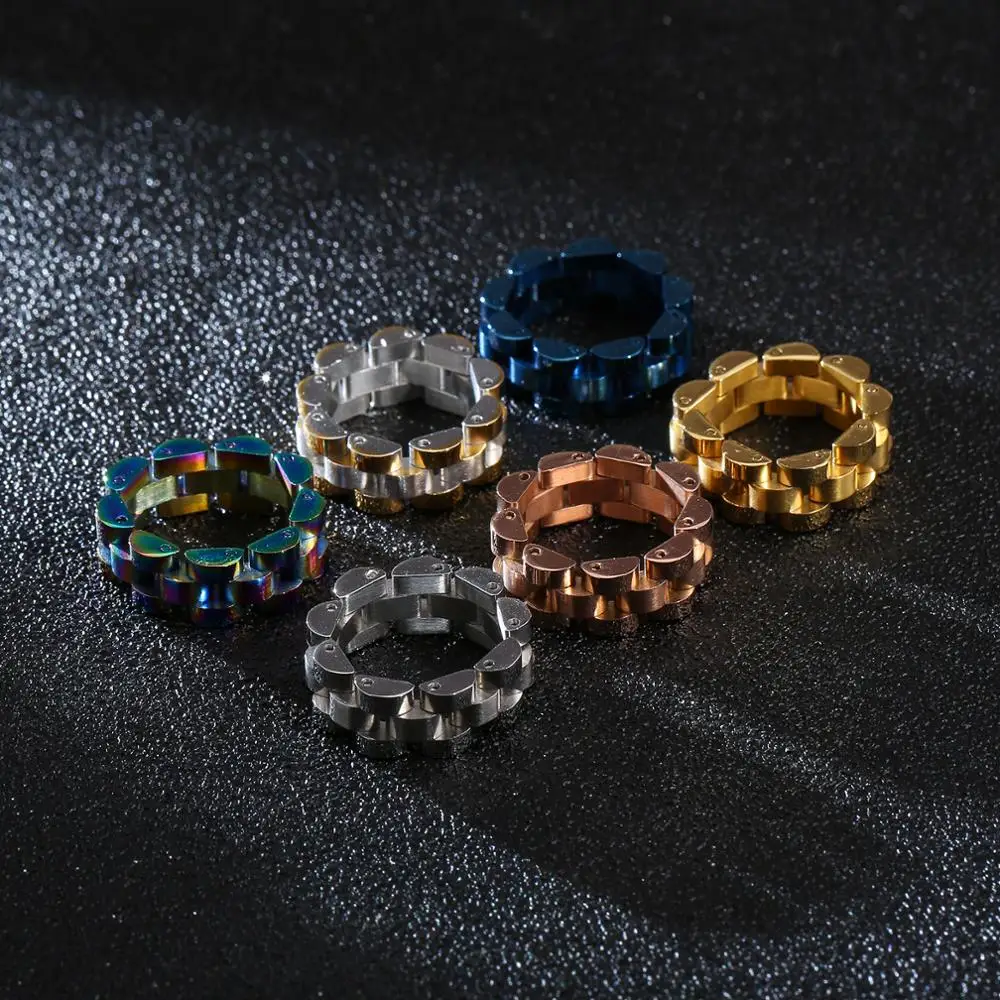 Stainless Steel Watch Band Style Link Chain Rings