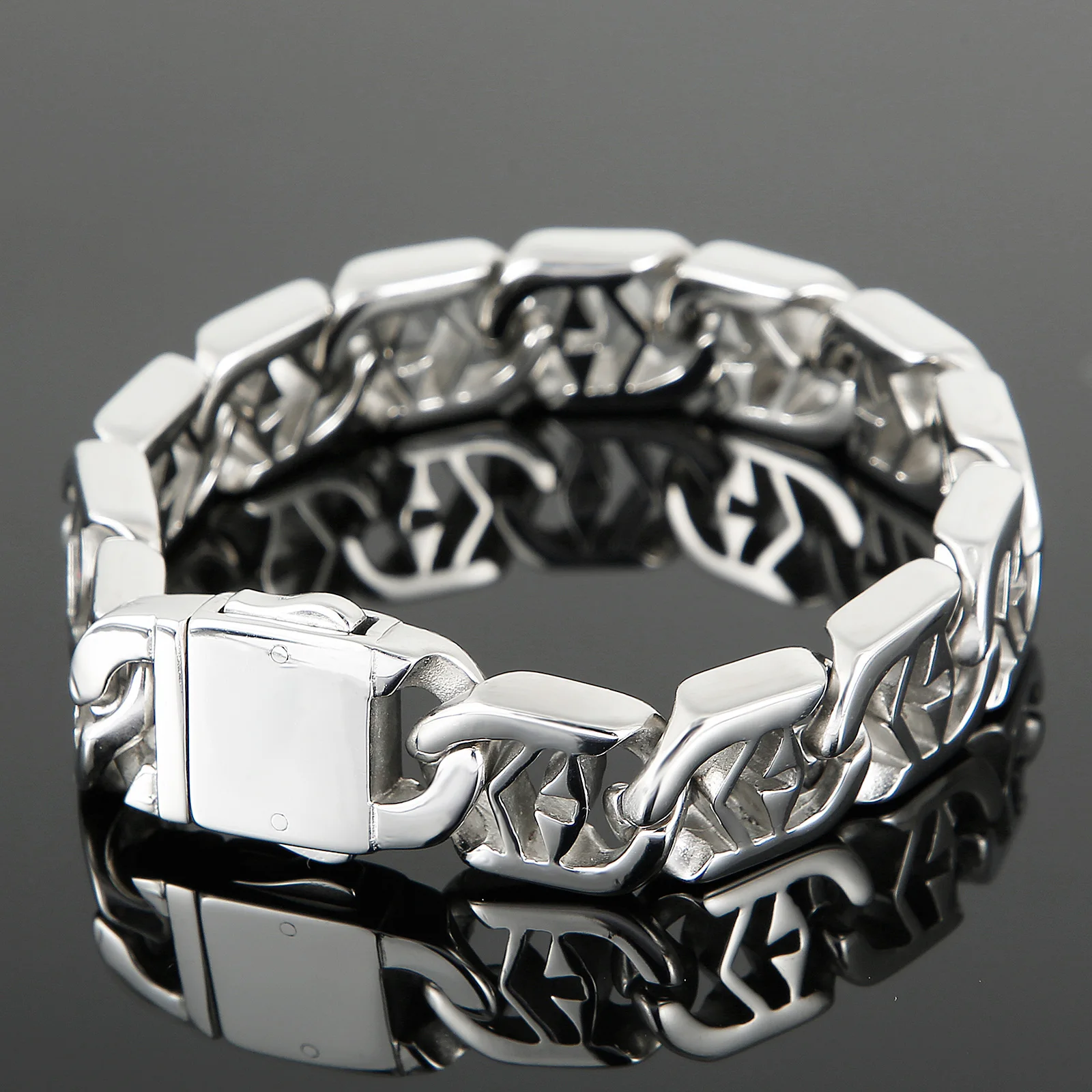 Number Sign Pattern Metal Link Bracelet for Men