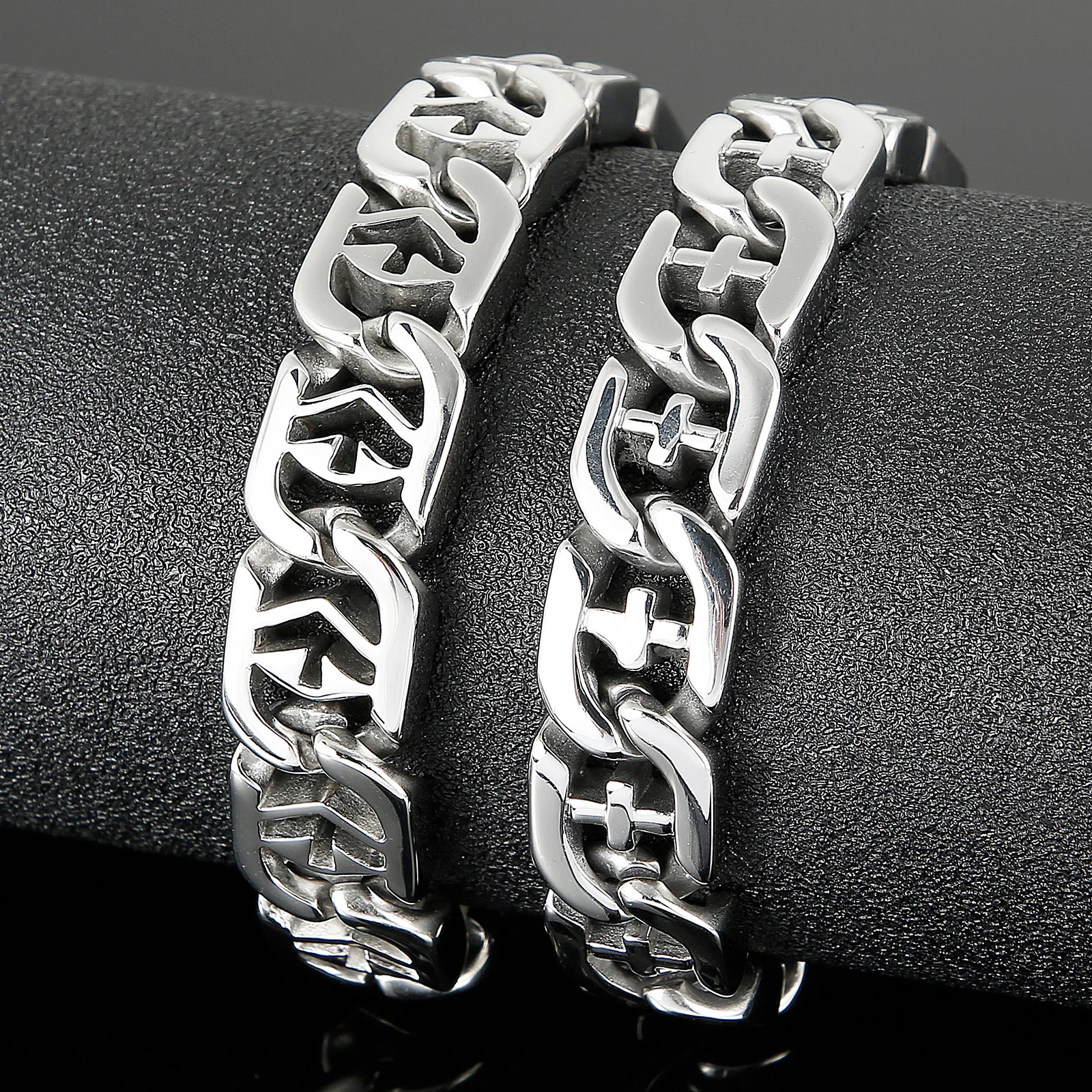 Number Sign Pattern Metal Link Bracelet for Men