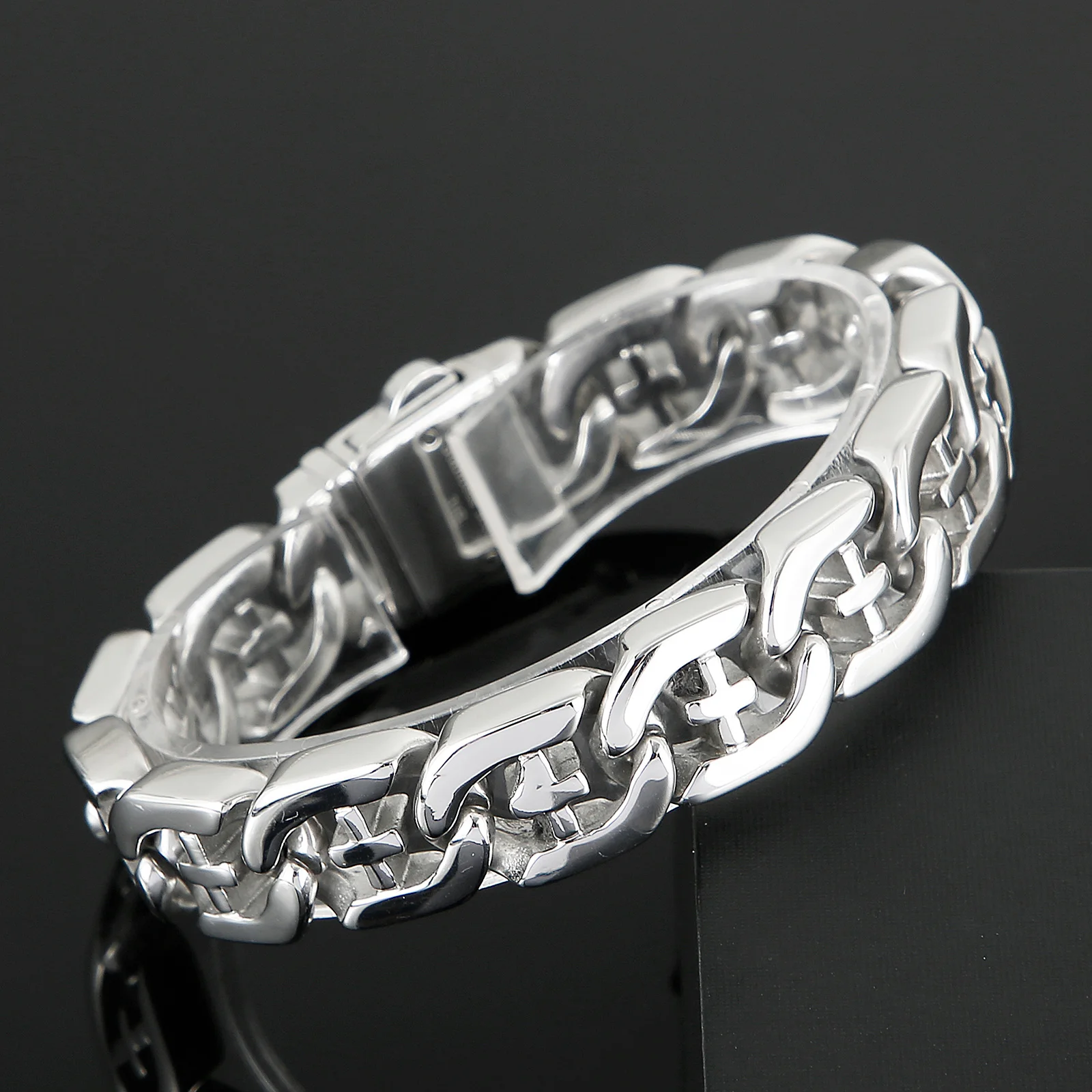 Number Sign Pattern Metal Link Bracelet for Men