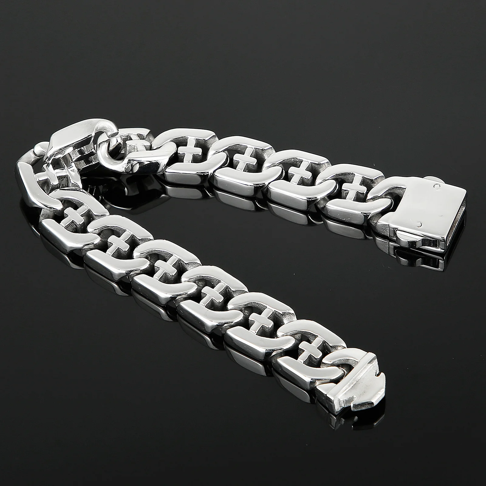 Number Sign Pattern Metal Link Bracelet for Men