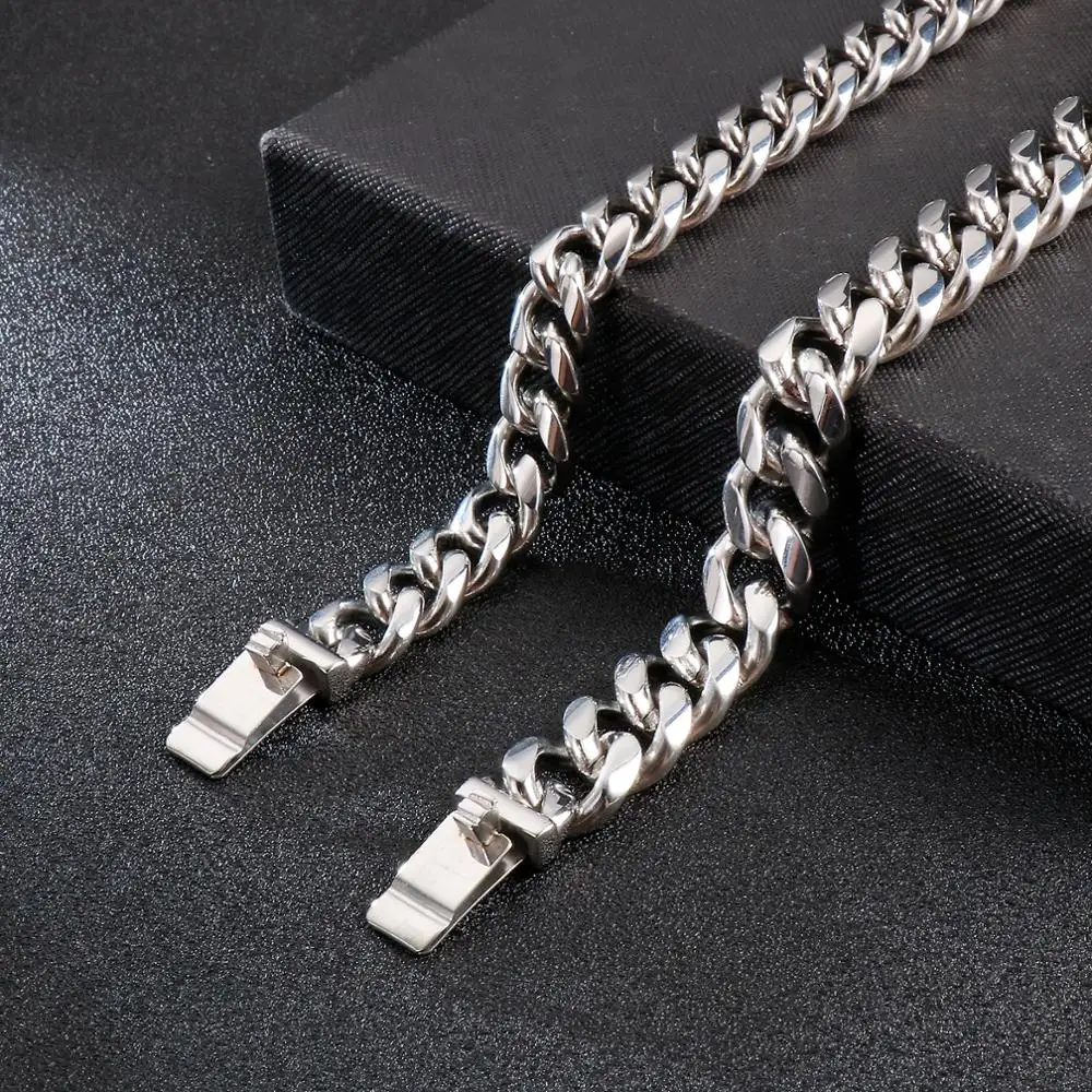 13/15mm Stainless Steel Link Curb Chain Necklace for Men