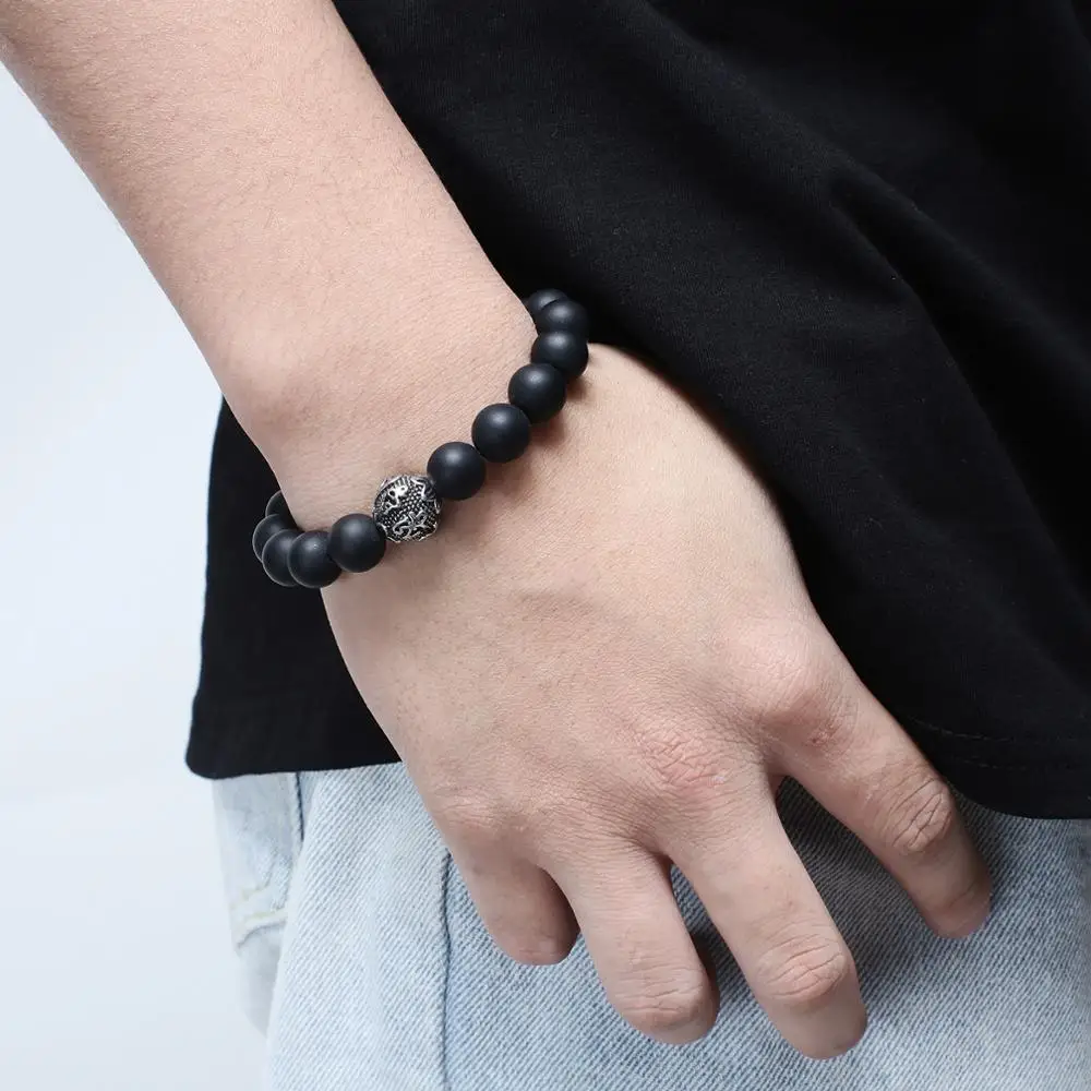 Tiger Eye Charm Vintage Beads Bracelet for Men