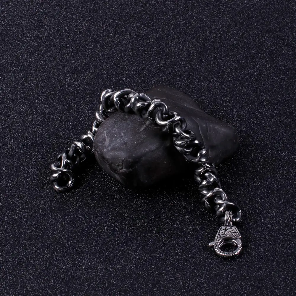 Vintage Skeleton Chain Bracelet Men Skull Head Metal